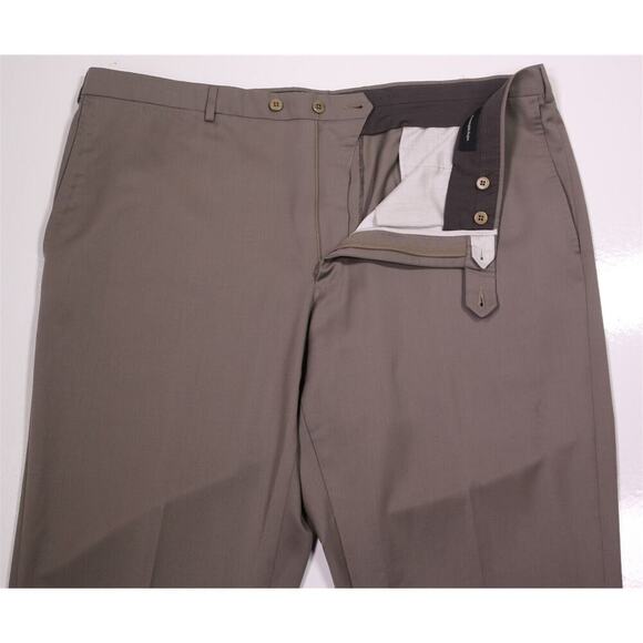 Ermenegildo Zegna Current Solid Light Brown Flat Front Wool Dress Pants 42x28 - Picture 5 of 9